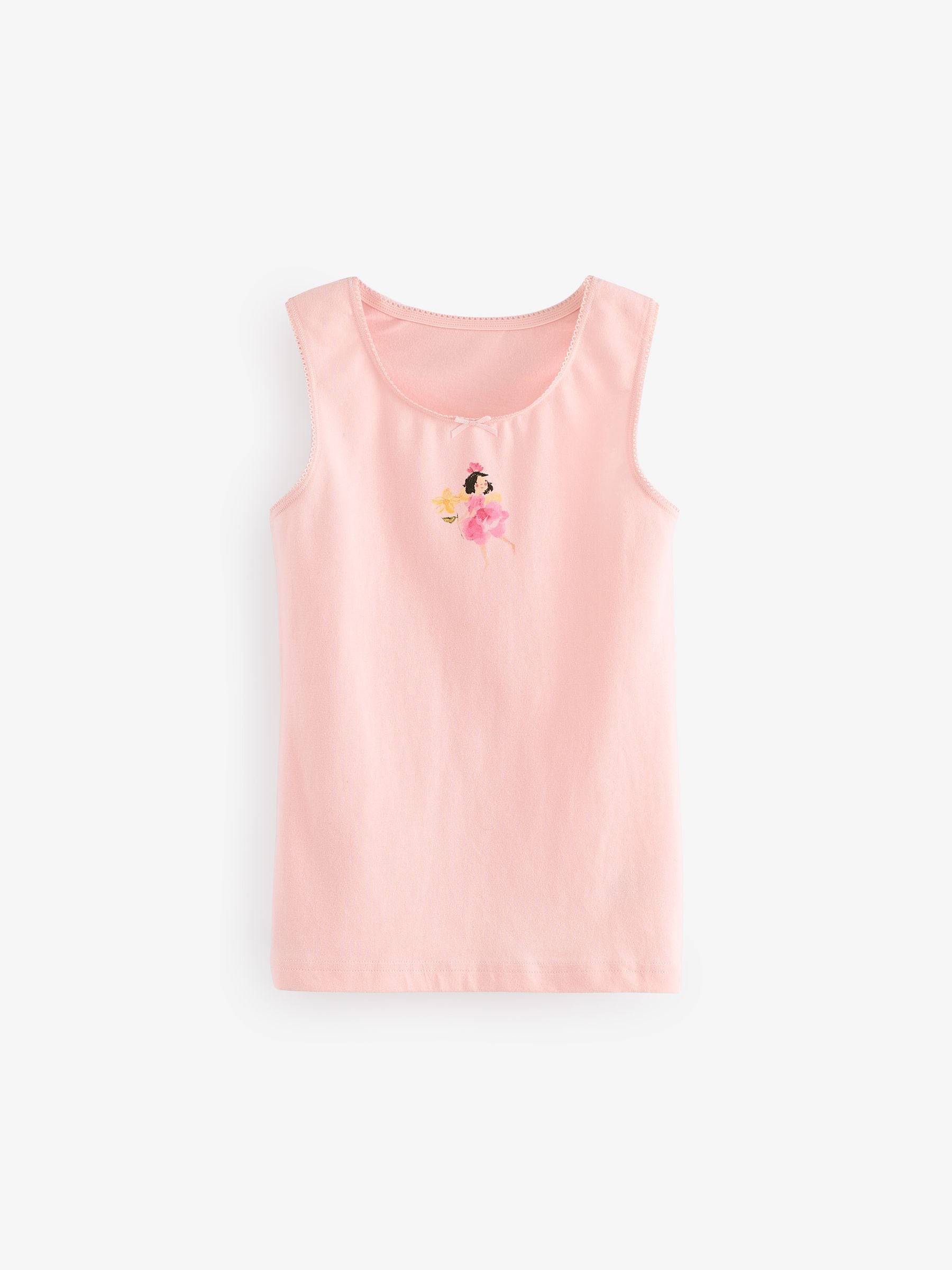 Roze/wit - Set van 3 hemdjes met feeënprint (1,5-16 jr)