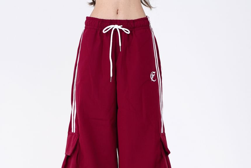 Rosesand - Lage taille, gestreepte, losse, wijde joggingbroek met zakken