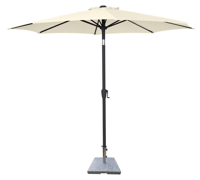Parasol m/krank og tilt beige Ø300 x H247 cm - Sunlife