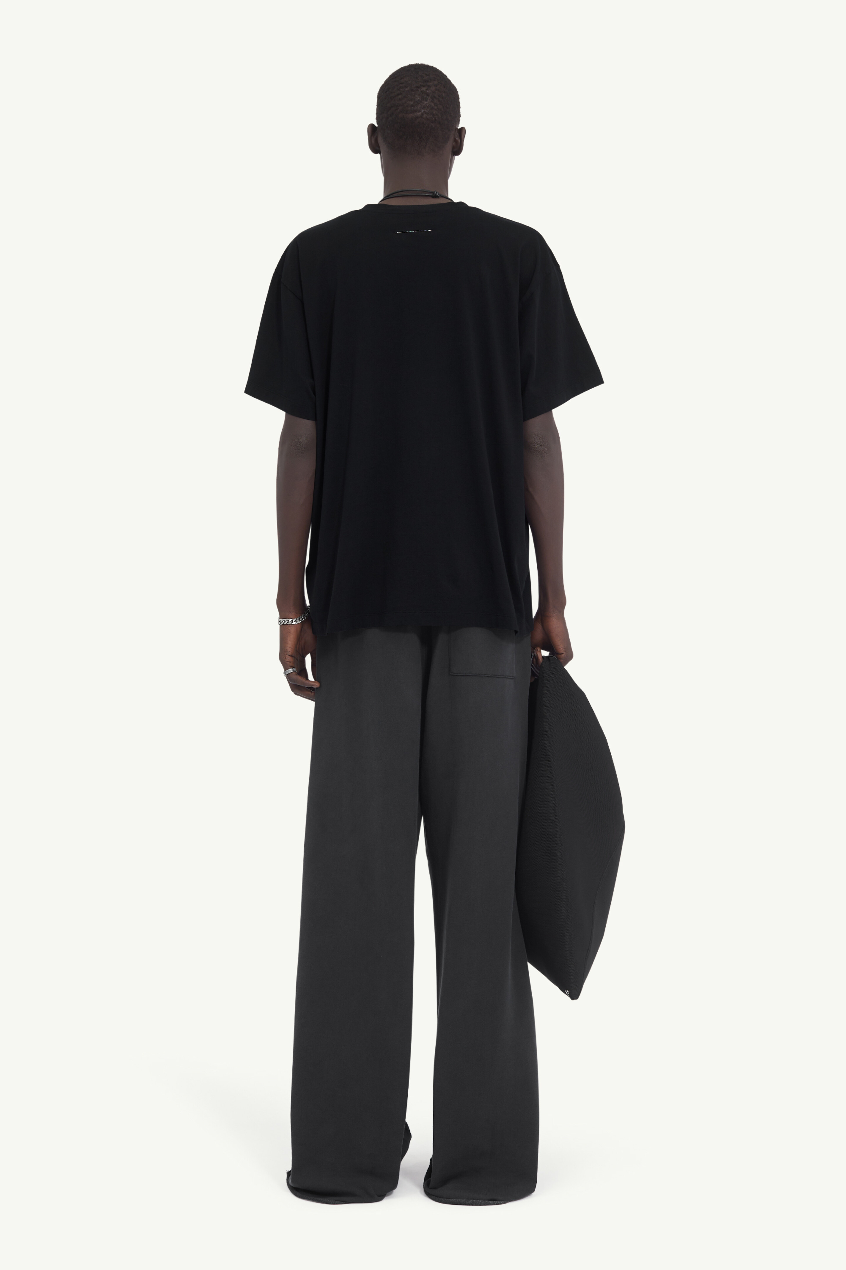 T-shirt en coton avec col ras du cou pour homme | MM6 Noir