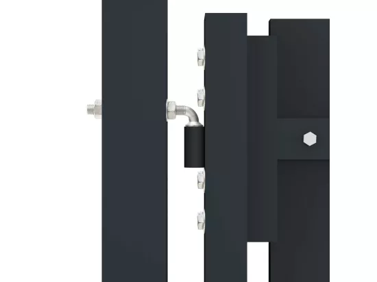 Portail de cl?ture à double porte Acier 306x125 cm Anthracite