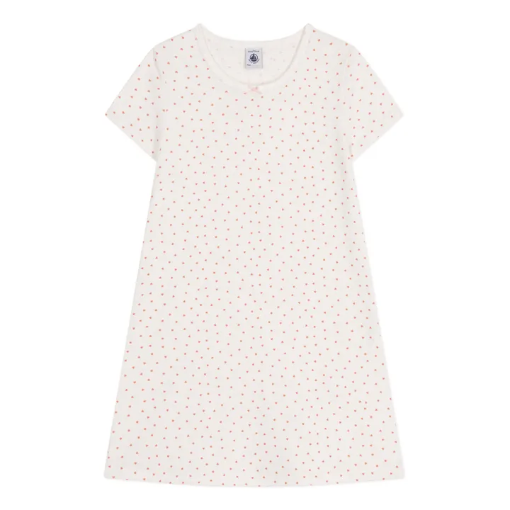 Petit Bateau Chemise de Nuit Maelane Cœurs | Ecru