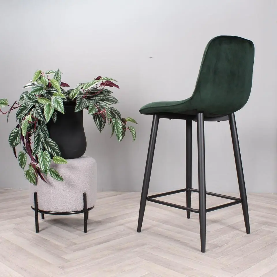 DS4U - Gaby barkruk velvet 65 cm 2.0 - groen