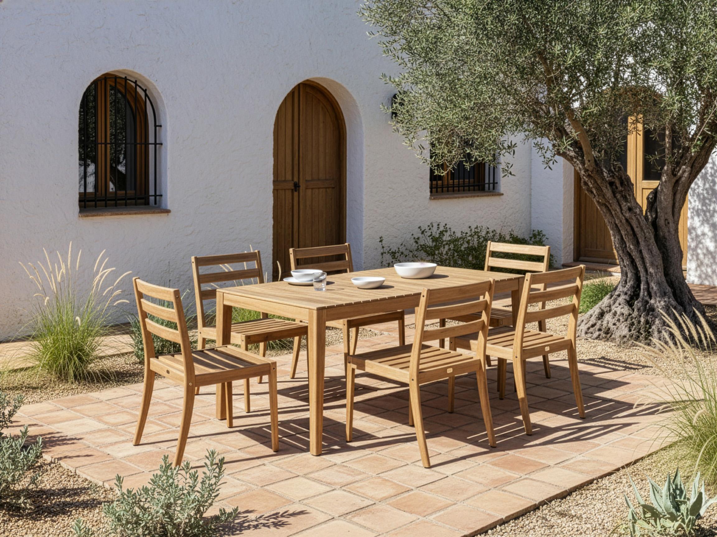 Tuin eettafel CHIOGGIA 90 cm 180 cm Gecertificeerd acaciahout Lichtbruin