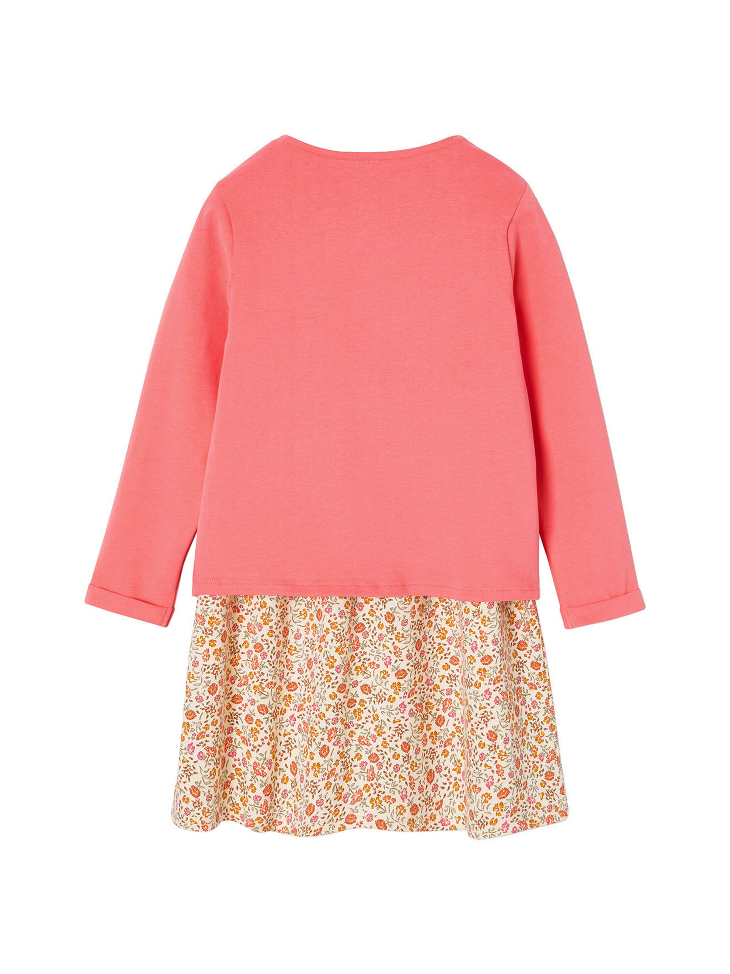 Vertbaudet Mädchen-Set: Kleid + Cardigan rosa