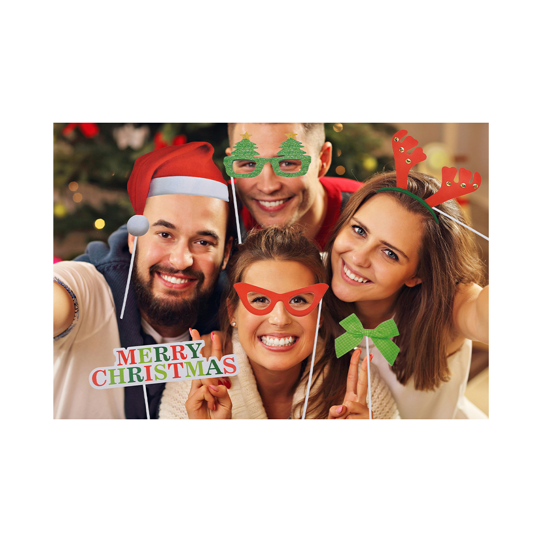FS-STAR Foto- und Selfie Set Party Accessoires, Weihnachten