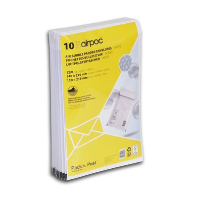 GPV Pack'n Post - 10 Pochettes bulles - 140 x 225 mm - bande de protection