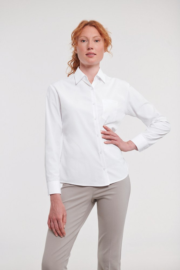 Russell Collection RU934F - Chemise En Popeline Femme Manches Longues