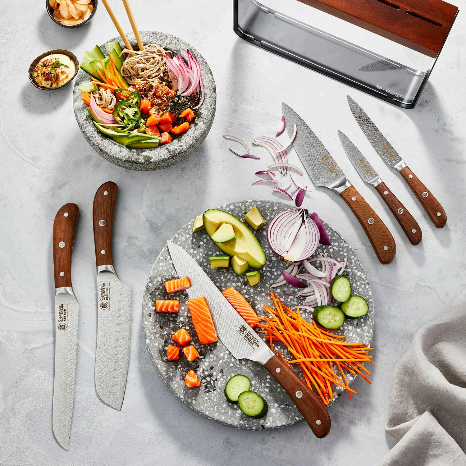 THE CUSTOM CHEF™ WOLFGANG STARKE™ Harz Knivblok - 7 dele