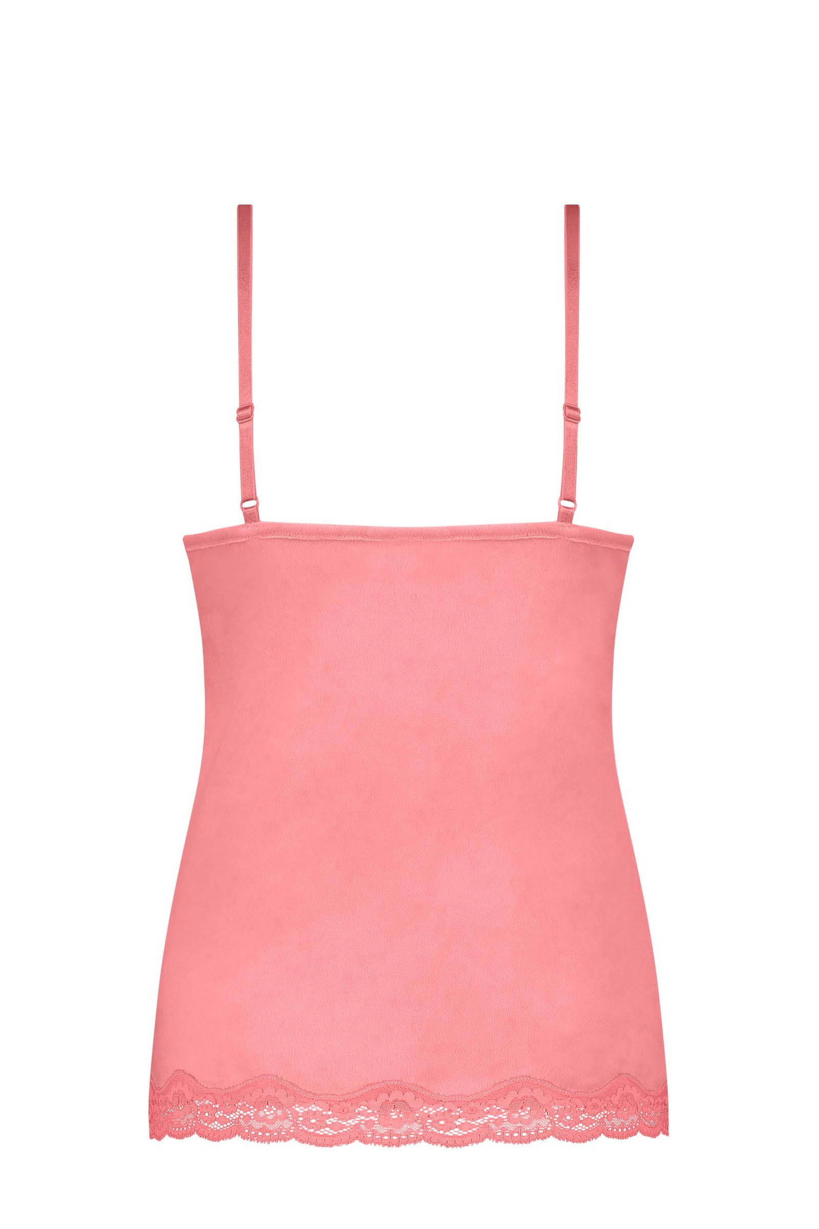 Hunkemöller fluwelen pyjamatop zalmroze