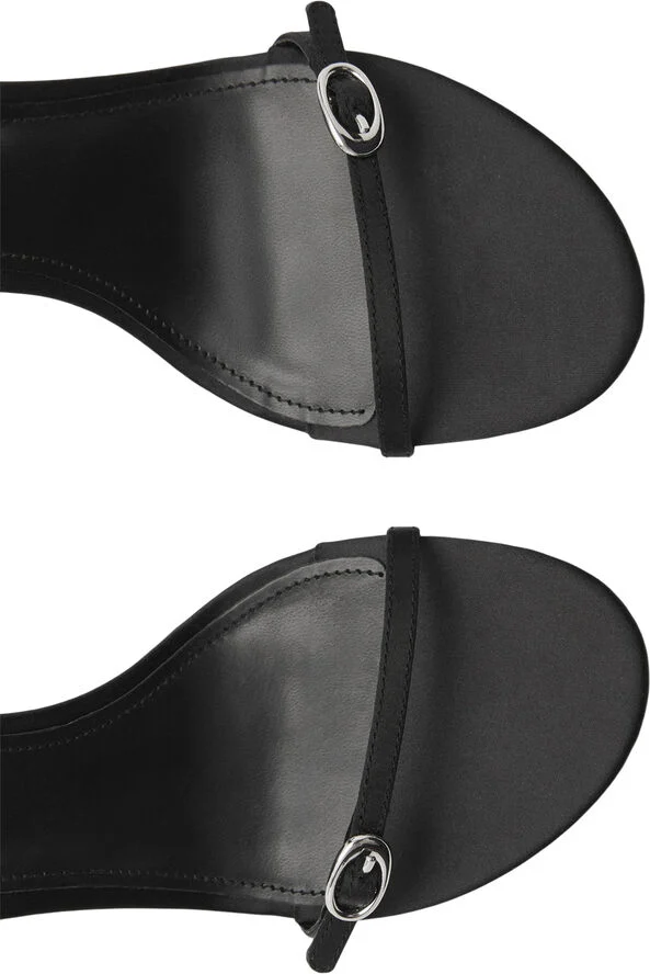 MANGO Heeled sandal with buckle detail Black