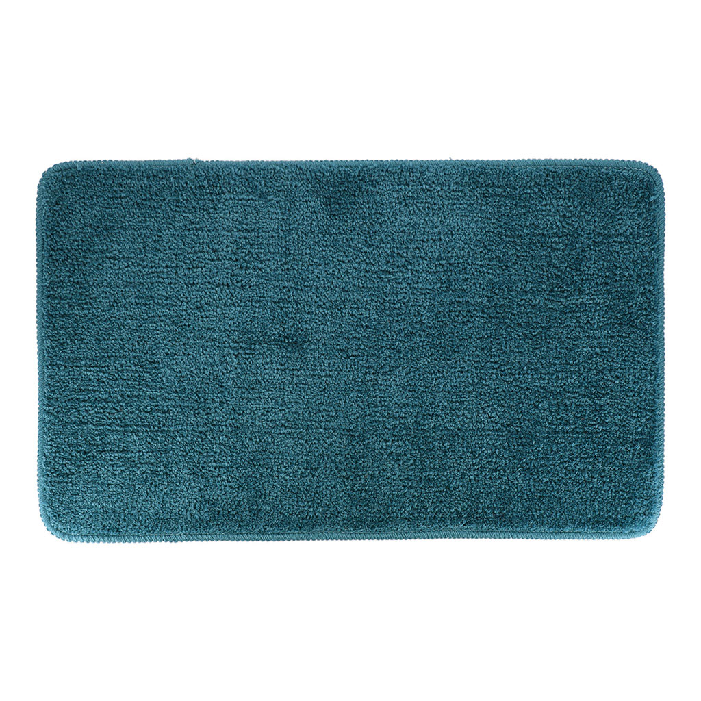 Tapis en microfibres et latex bleu canard 45x75cm