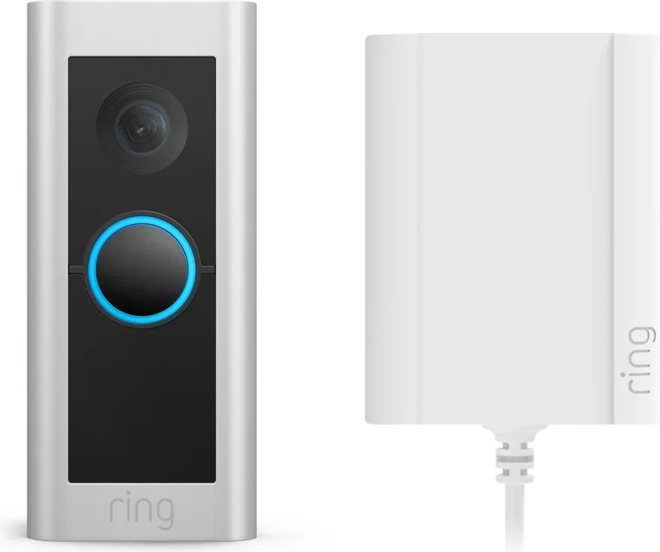 Ring Video Doorbell Pro 2 Nickel Satiné (filaire)   Adaptateur Sonnette connectée