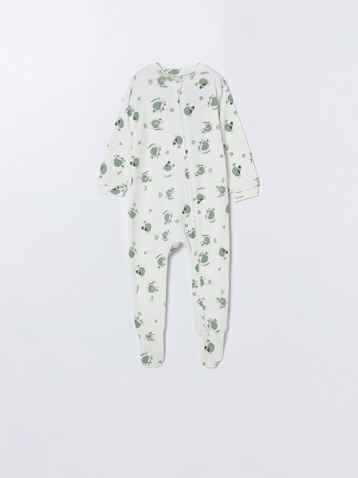 Conjunto de 2 pijamas com zíper - Verde Pastel