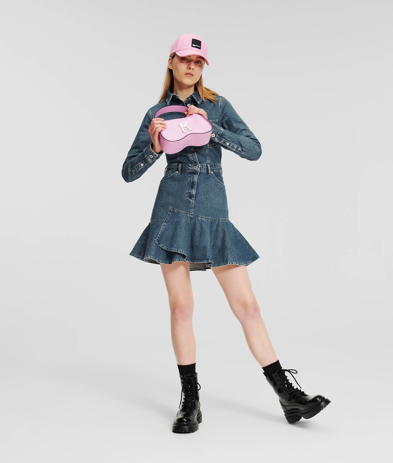 ROBE EN JEANS À VOLANT KLJ