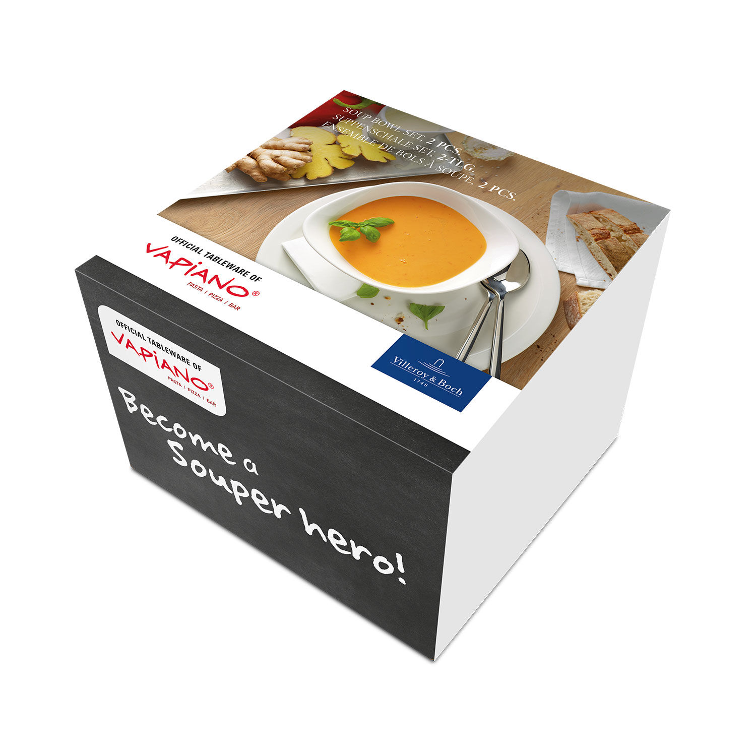 Vapiano Cereal bowl White, 13.6 oz, Premium Porcelain