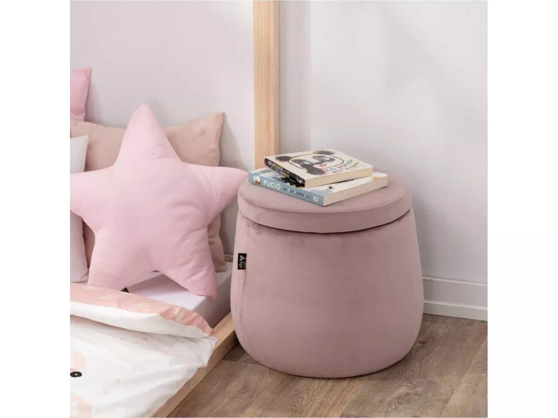 Pouf rangement en velours