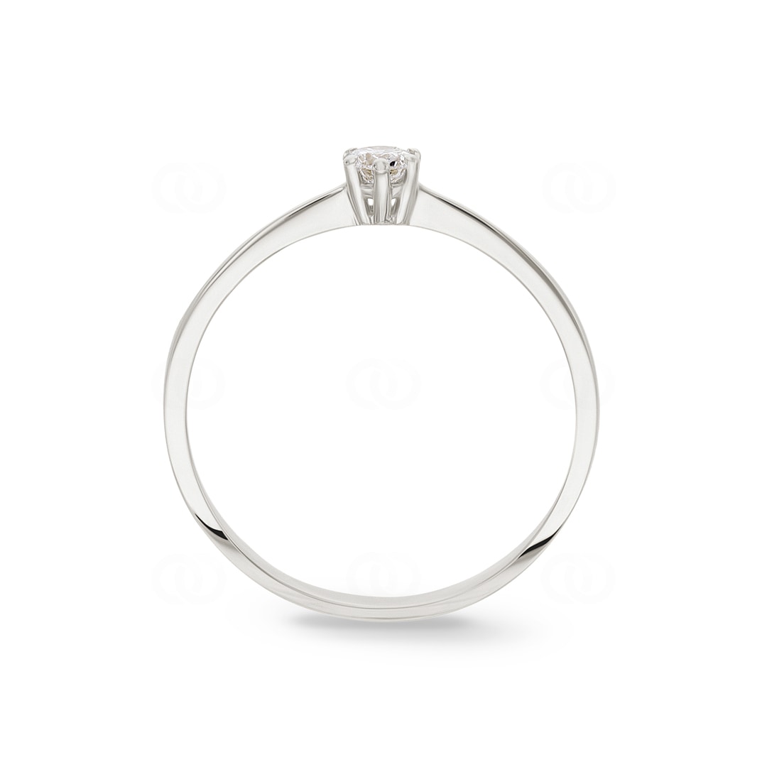 Verlobungsring 750/18 K Weissgold mit Diamant 0.15 ct H/si
