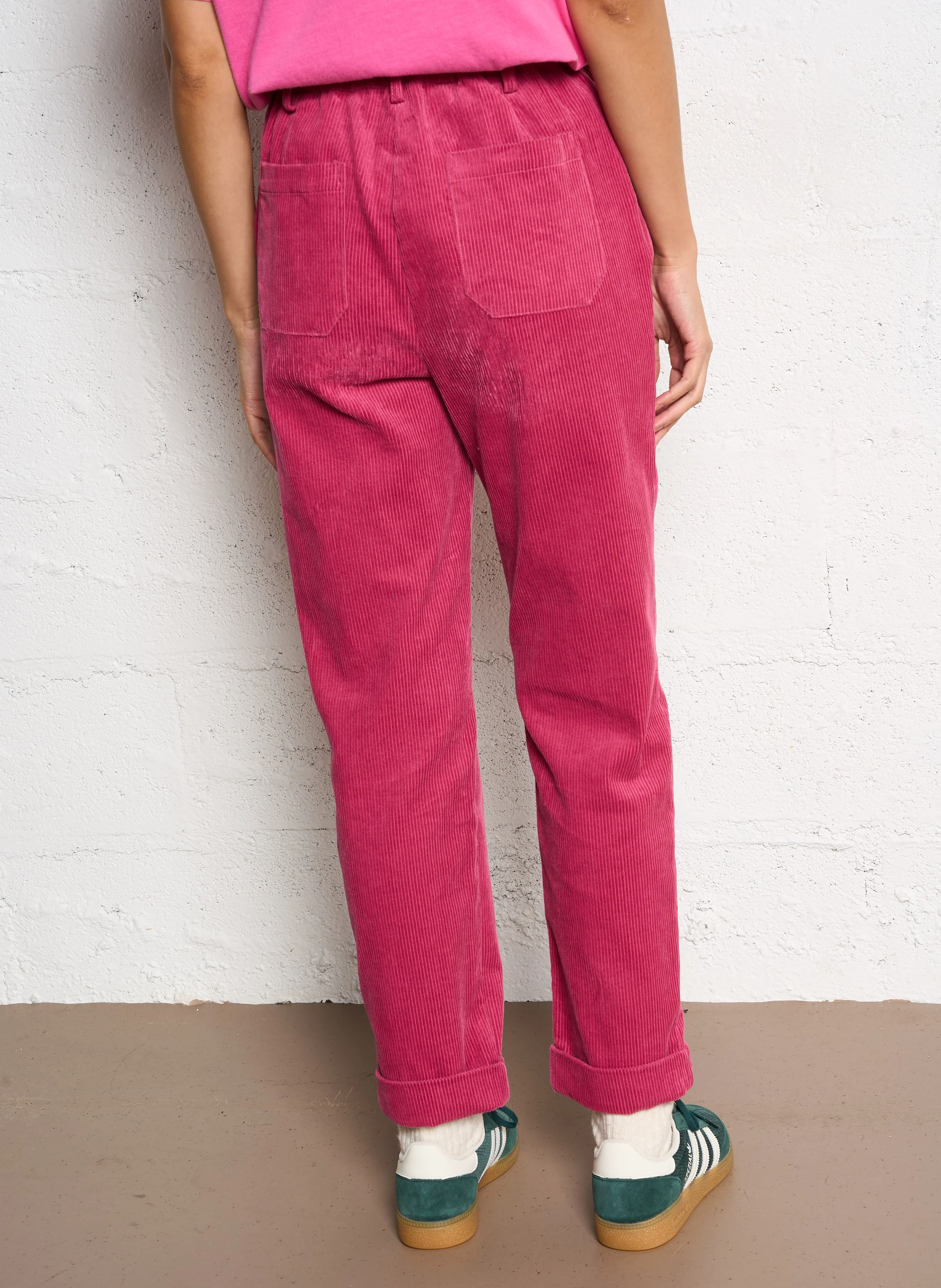 RANCY - Pantalon droit en velours côtelé | Beige