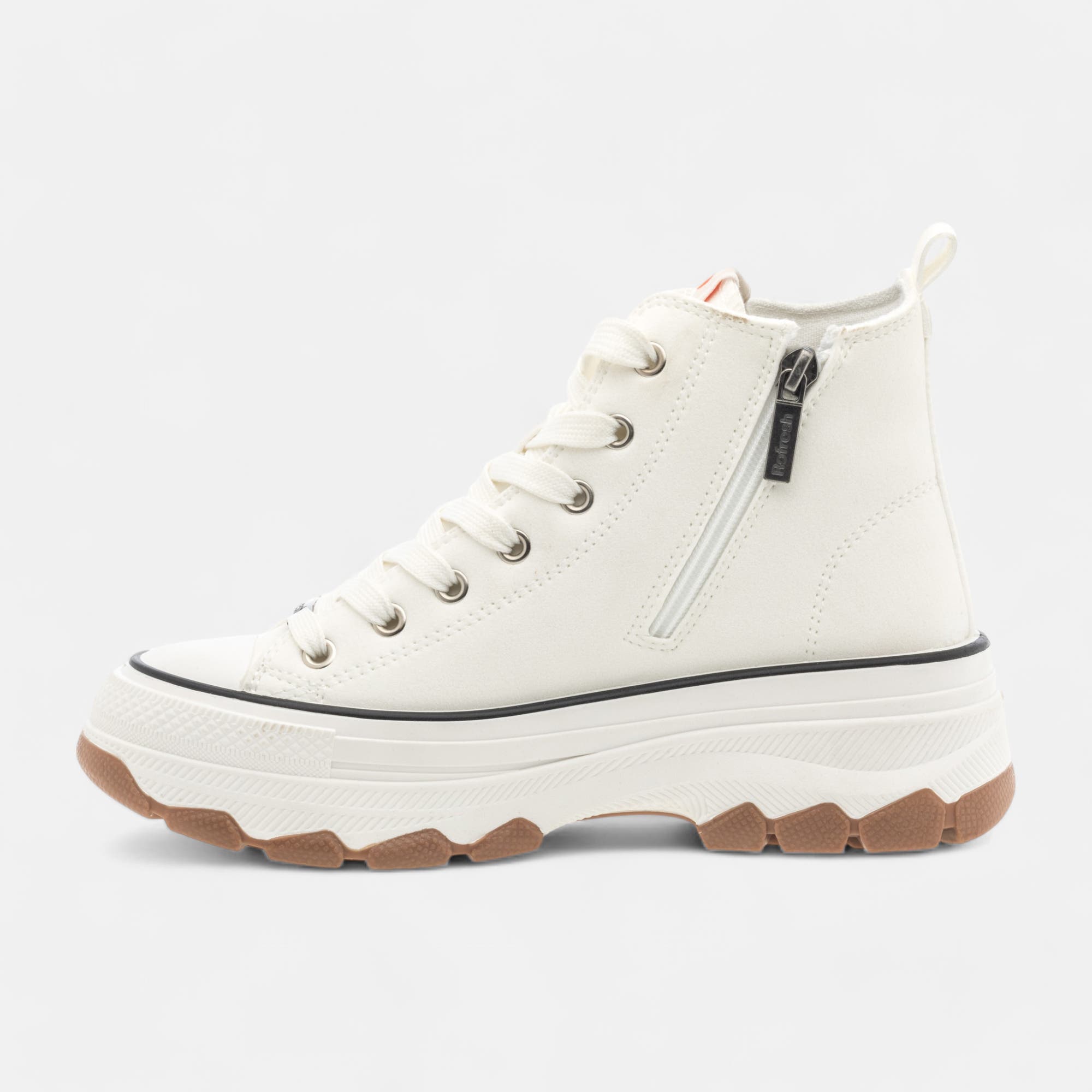 Baskets montantes à talon compensé Femme blanc