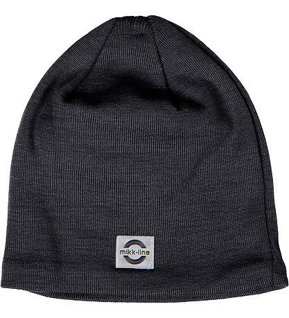 Mikk-Line Mütze - Wolle/Acryl - 2-lagig - Dark Grey Melange