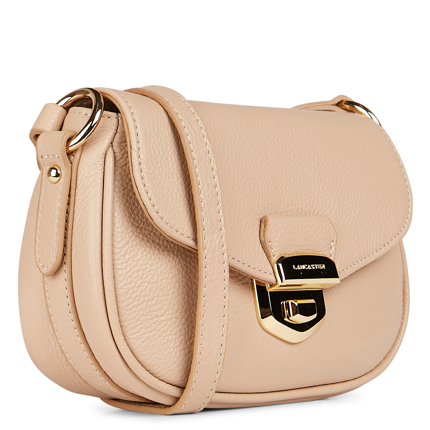 MILANO SOPHIA - Sac trotteur rabat avec fermoir en cuir | Beige