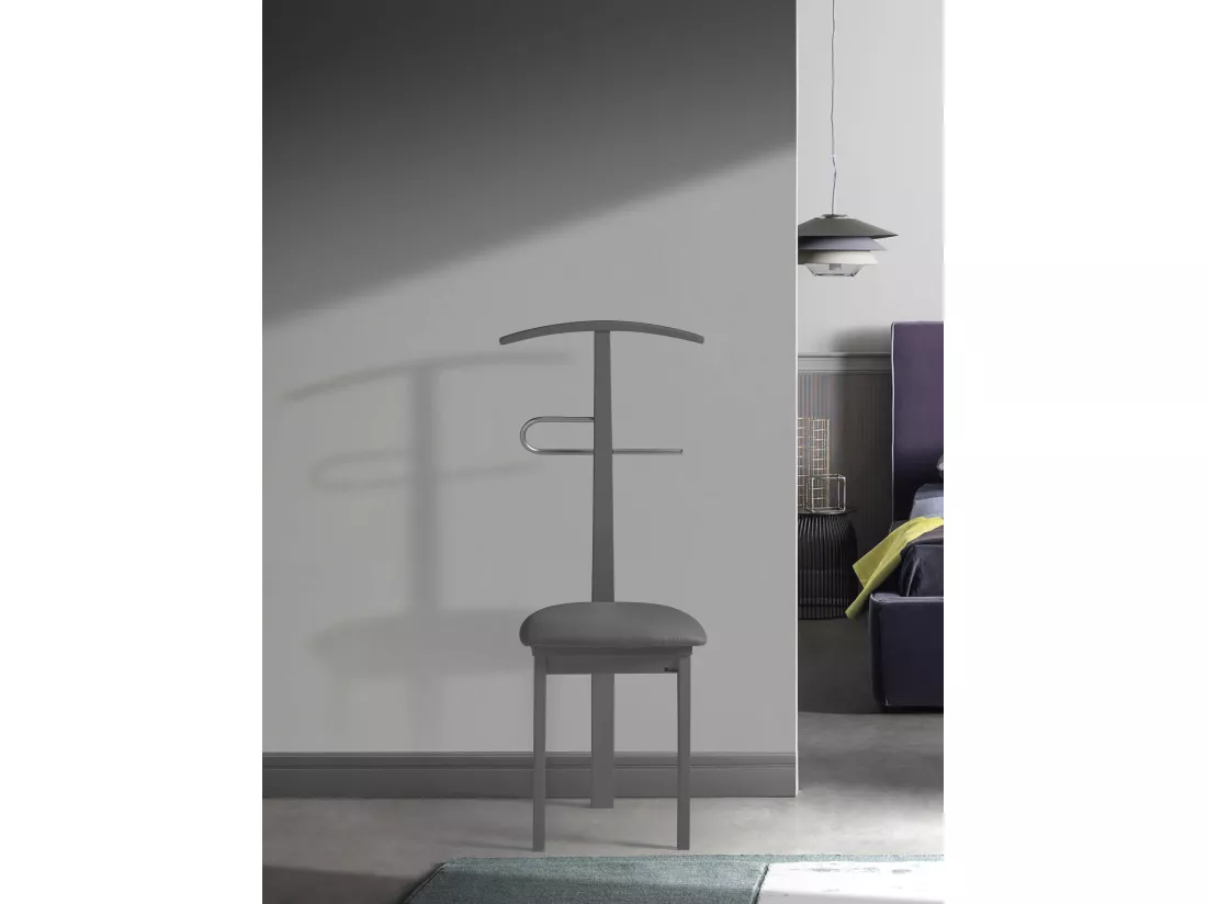 Valet de nuit - H108cm x L46cm x P44cm - hêtre massif gris - Stilizzato