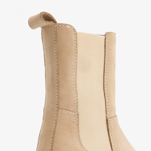 Groot leren meisjes chelsea boots beige