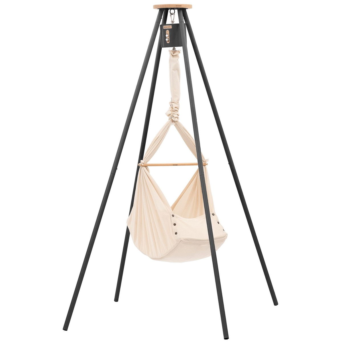 NonomoNonomo   Federwiege mit Move anthrazit und Tipi anthrazit almond