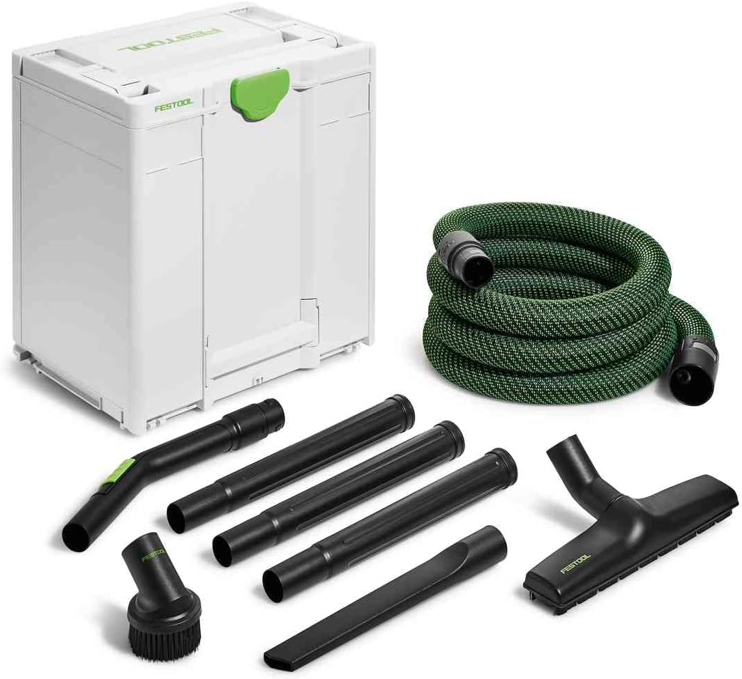 Festool Handwerker-Reinigungsset RS-HW D 36-Plus (mit Handrohr gebogen, Bodendüse, Verlängerungsrohre, Fugendüse, Saugpinsel, Saugschlauch), im Systainer