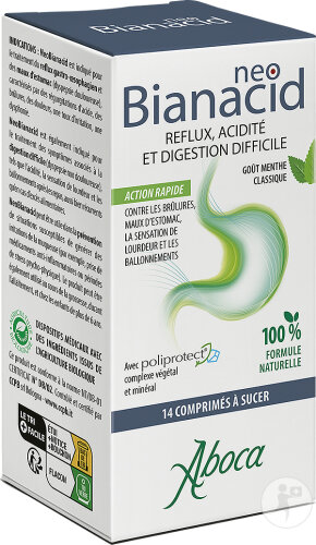 Aboca Neobianacid Reflux Acidité/Digestion Difficile Goût Menthe 14 Comprimés