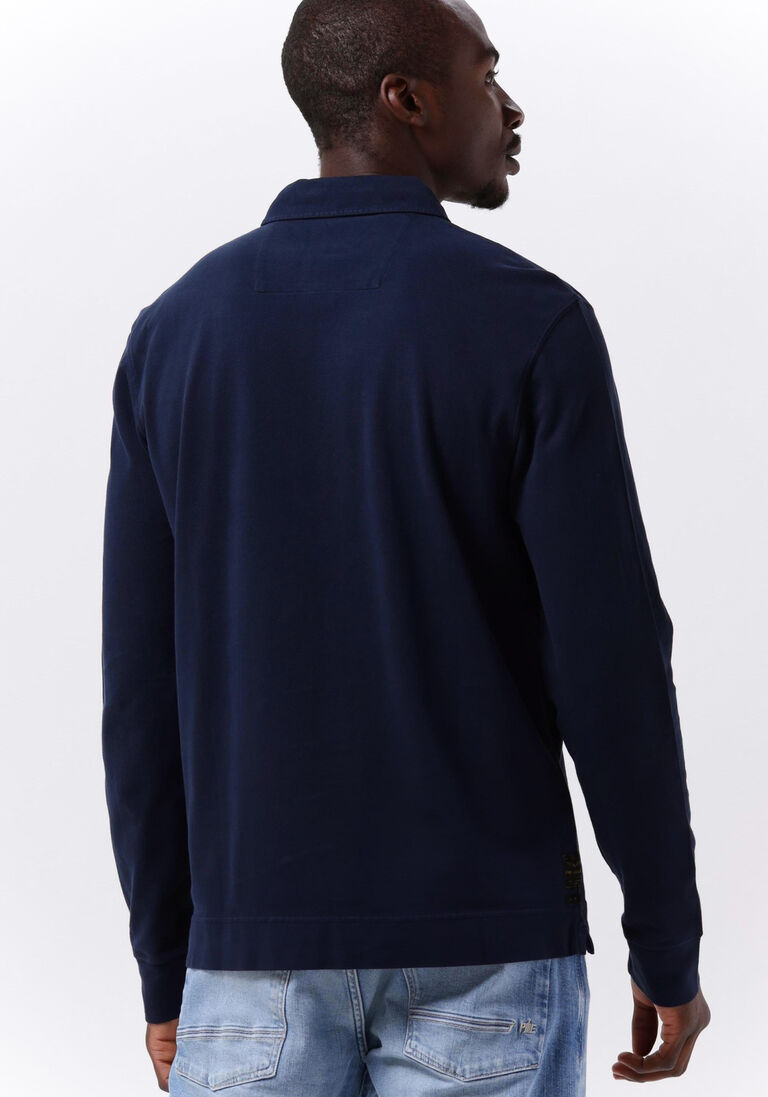 PME LEGEND blauwe pme legend polo long sleeve polo pique garment dye