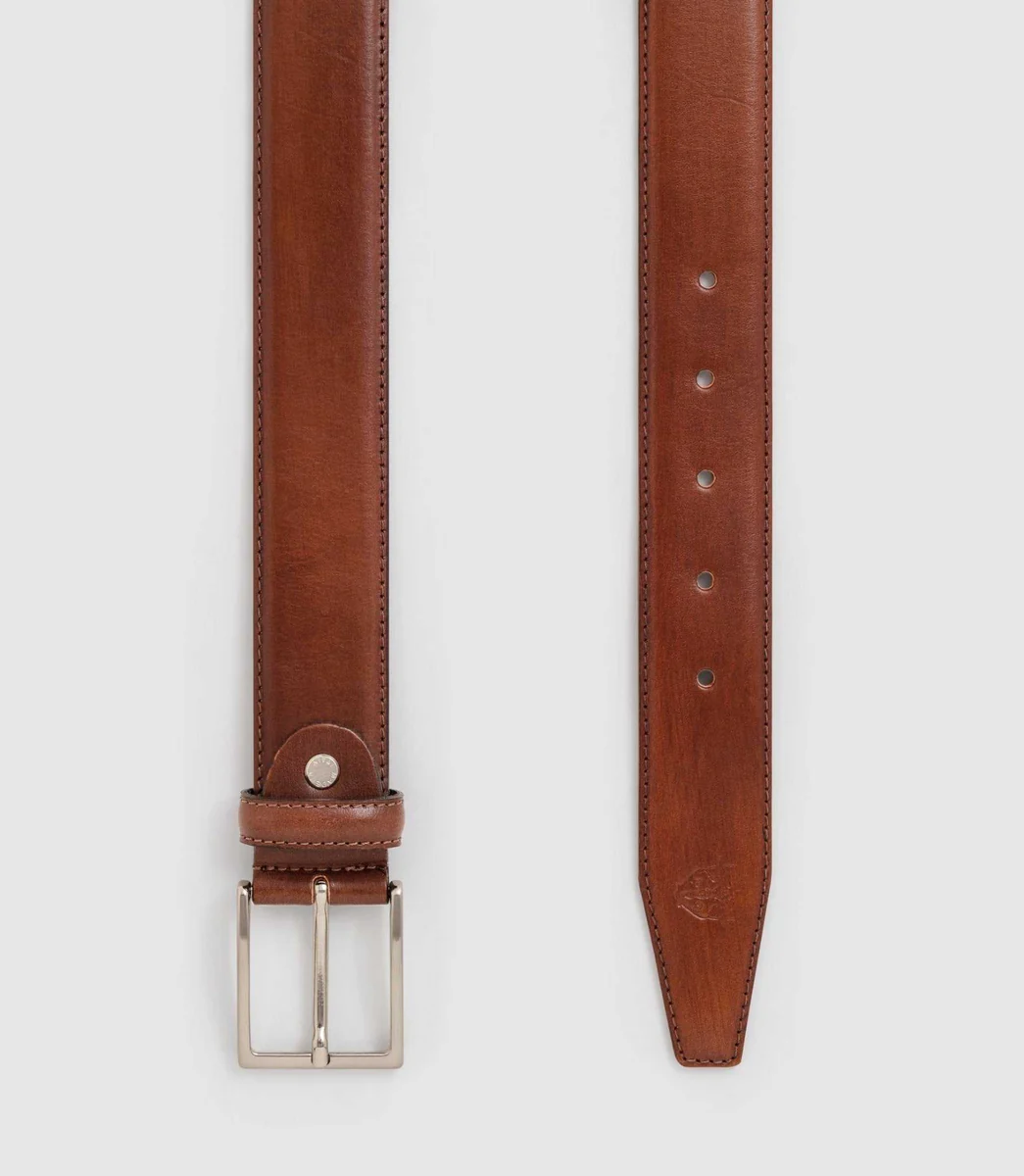 Ceinture 35mm ajustable en patine marron clair CALCAZAR