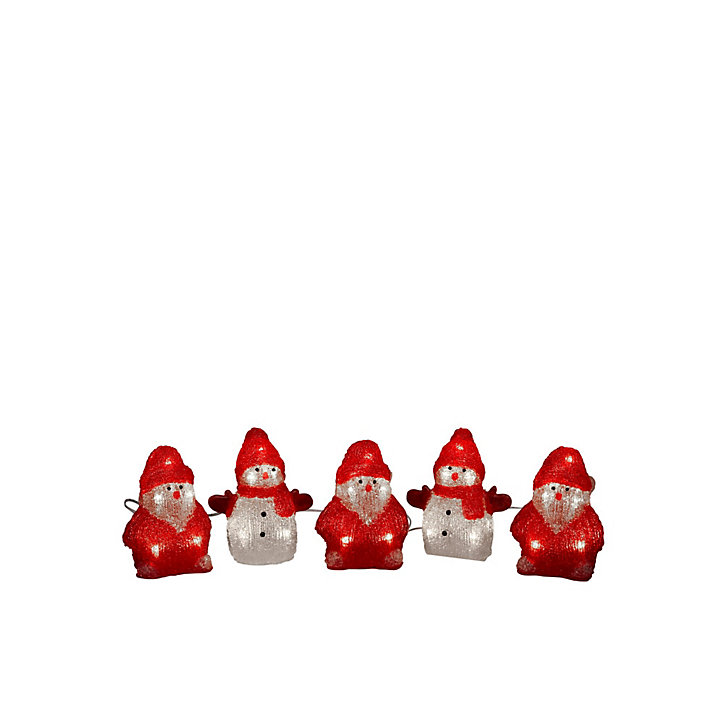 Bonhommes de neige et pères noel à LED blanc chaud cable blanc