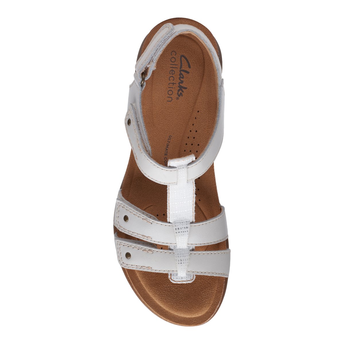 CLARKS-April_cove-Strappy Wedge Sandals - Flat Heel - Blanc