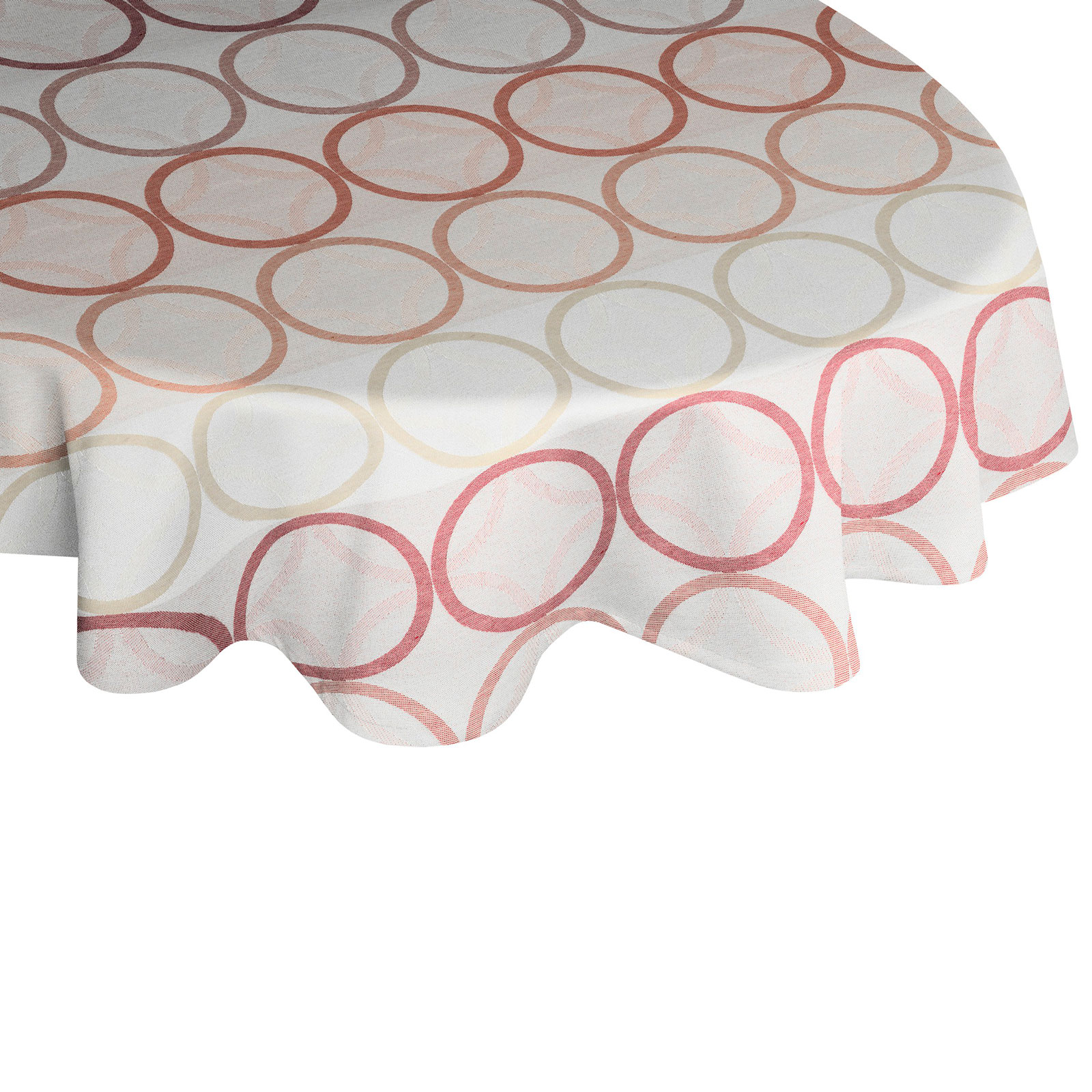 Tischdecke ZIRBELLO - terra - oval - 130x190 cm