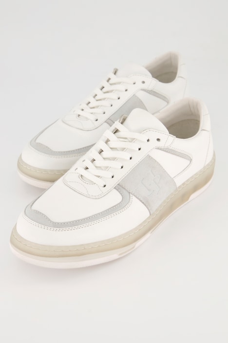 Leder-Sneaker, sportive Lochung, Weite H