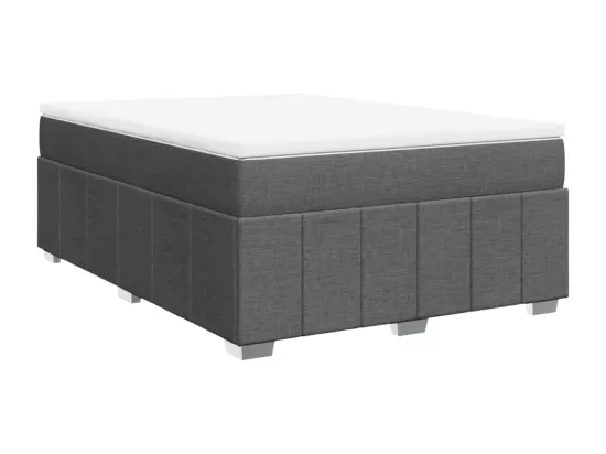 Sommier à lattes de lit avec matelas Gris foncé 160x200cm Tissu