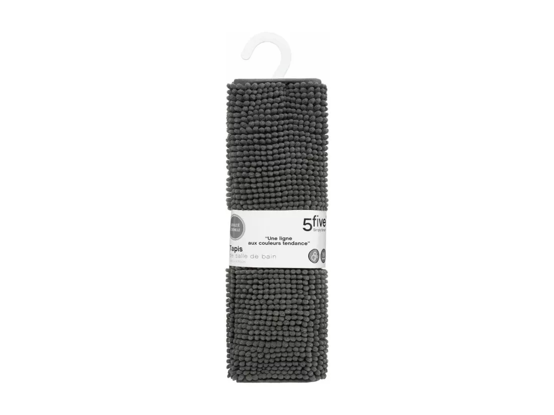 Tapis de Salle de bain Gris chenille 50 x 80 cm