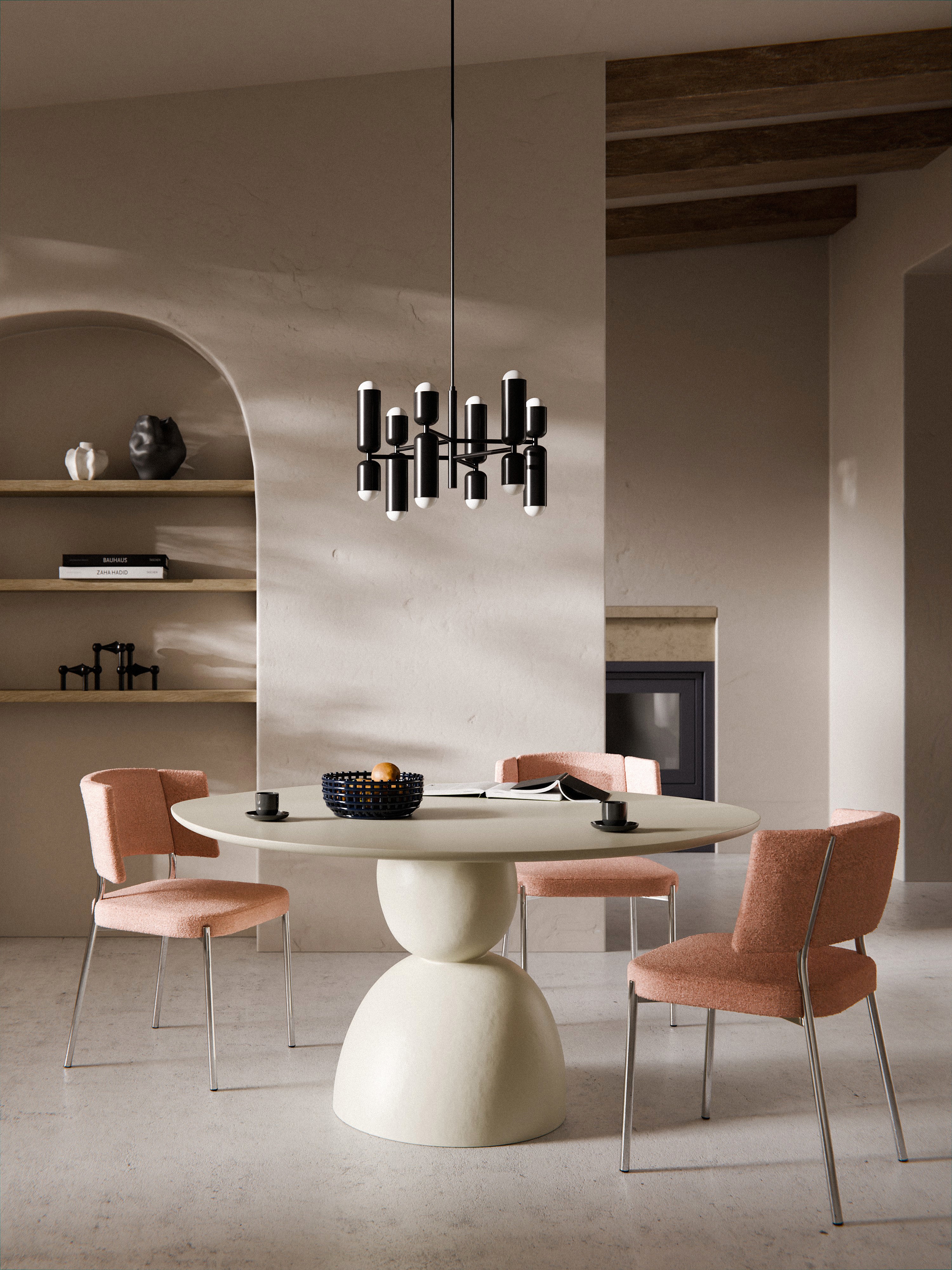 Ronde eettafel Sahra met organisch design, in verschillende formaten