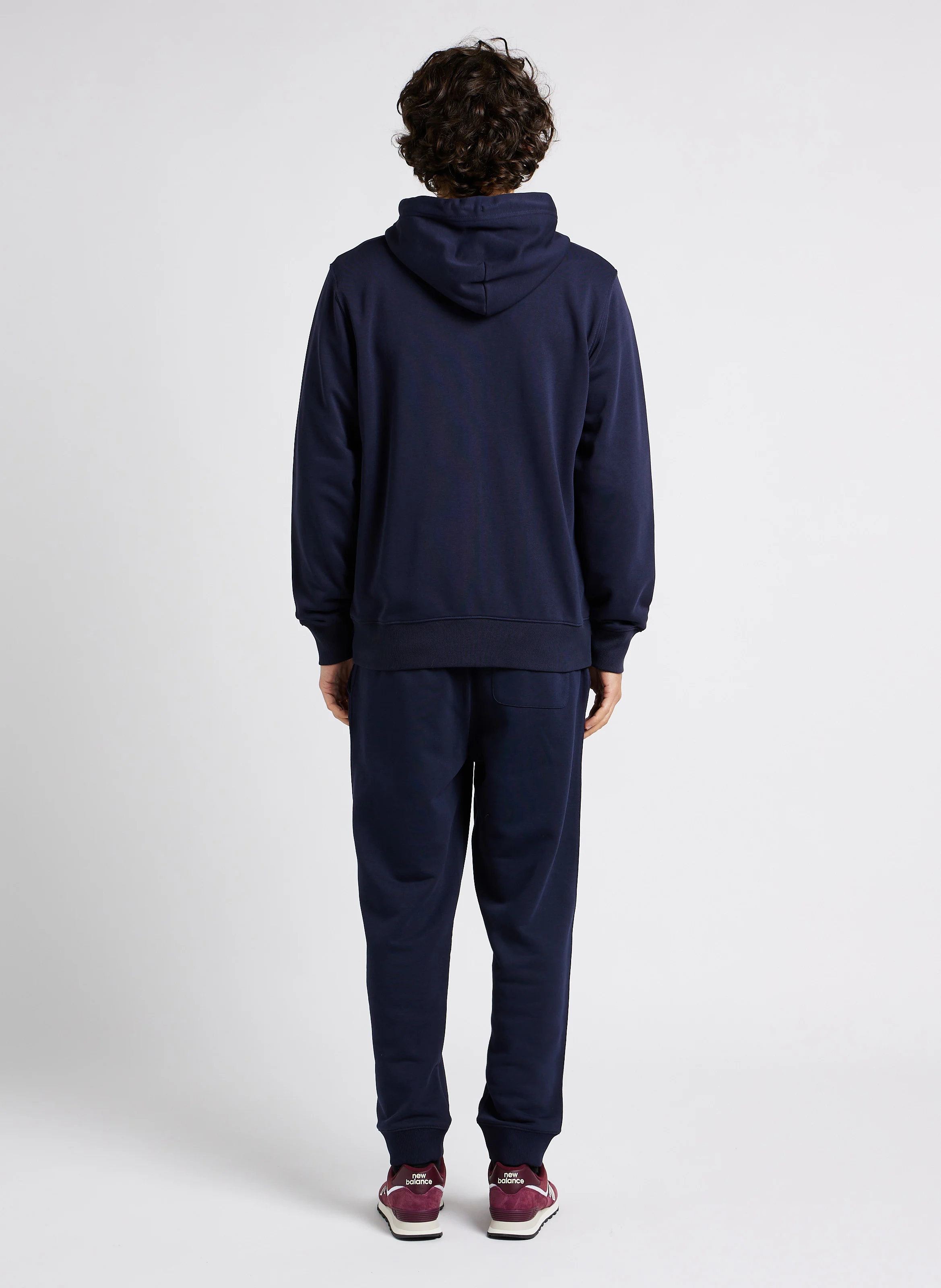 Sweat droit zippé à capuche en coton mélangé | Bleu