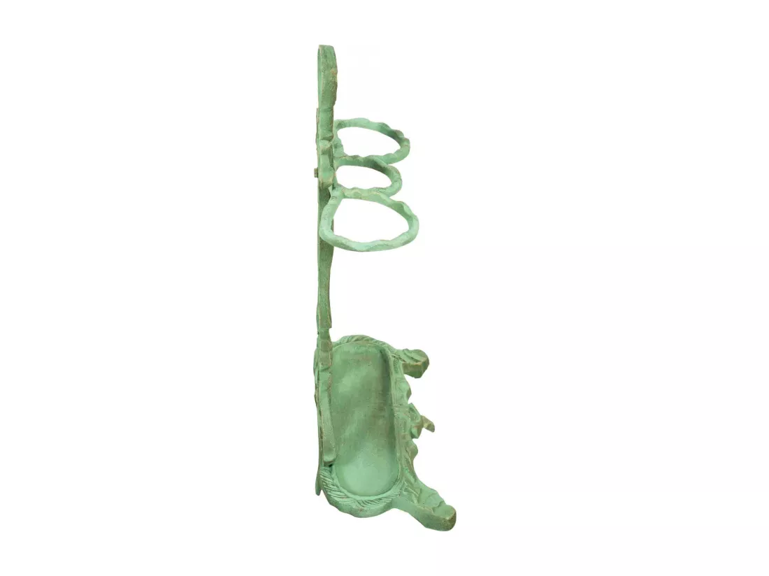 BISCOTTINI Porte-parapluies - Fonte finition vert antique - Présentoir - Design - Intérieur - Extérieur - Couloir - Entrée - Jardin - Porte-parapluies - 53x23x76 cm