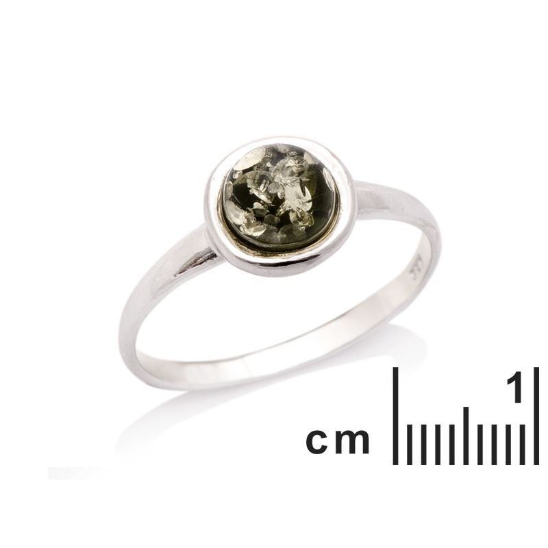Bague argent 925 Ambre veritable de la mer Baltique