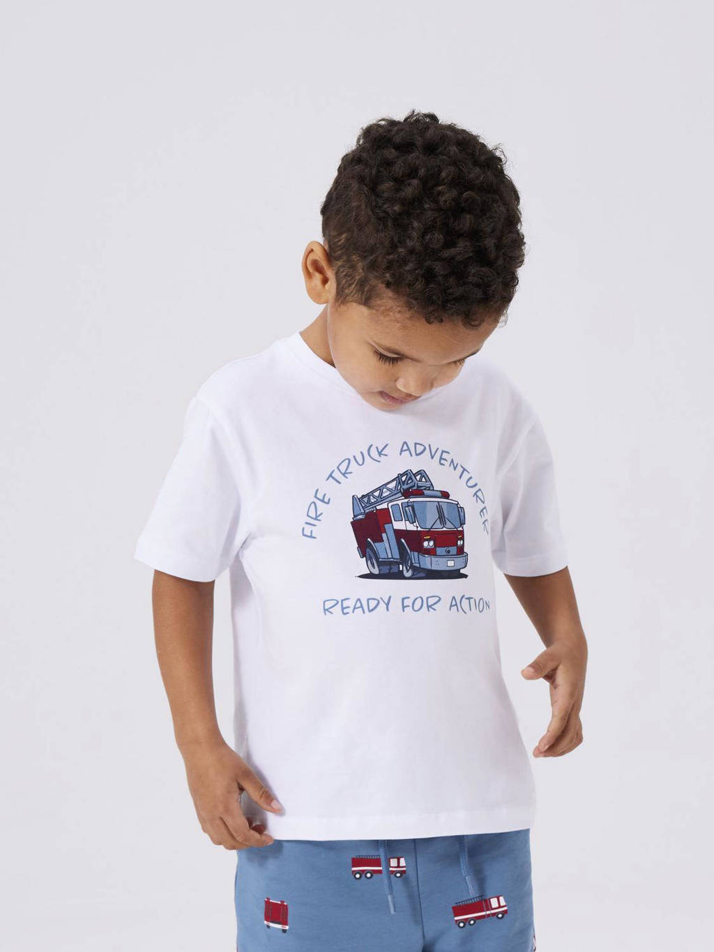 NAME IT T-shirt NMMFIRKANO met printopdruk wit