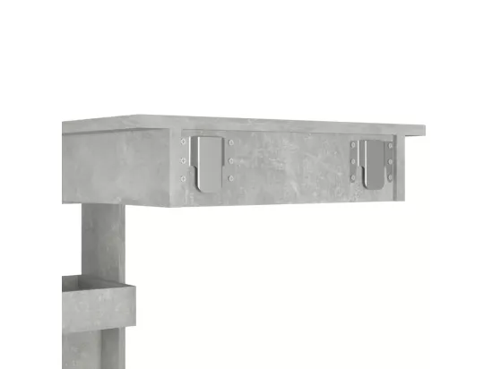 Table de bar murale Gris Béton 102x45x103,5cm Bois d'ingénierie