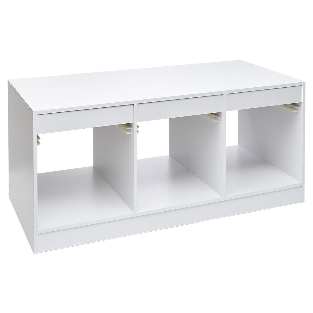 Structure de rangement horizontale pour 3 bacs coulissants
