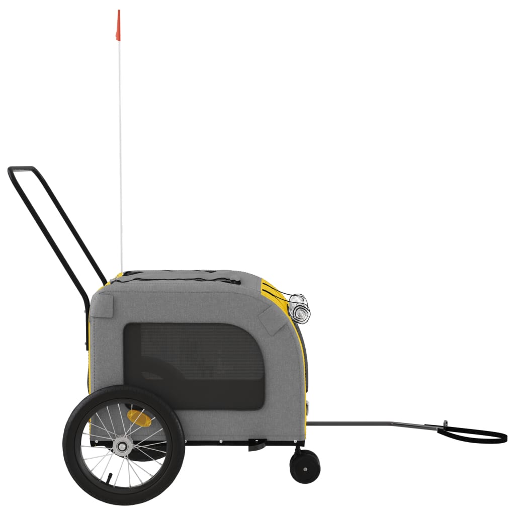 Remorque de vélo pour animaux de compagnie jaune et gris