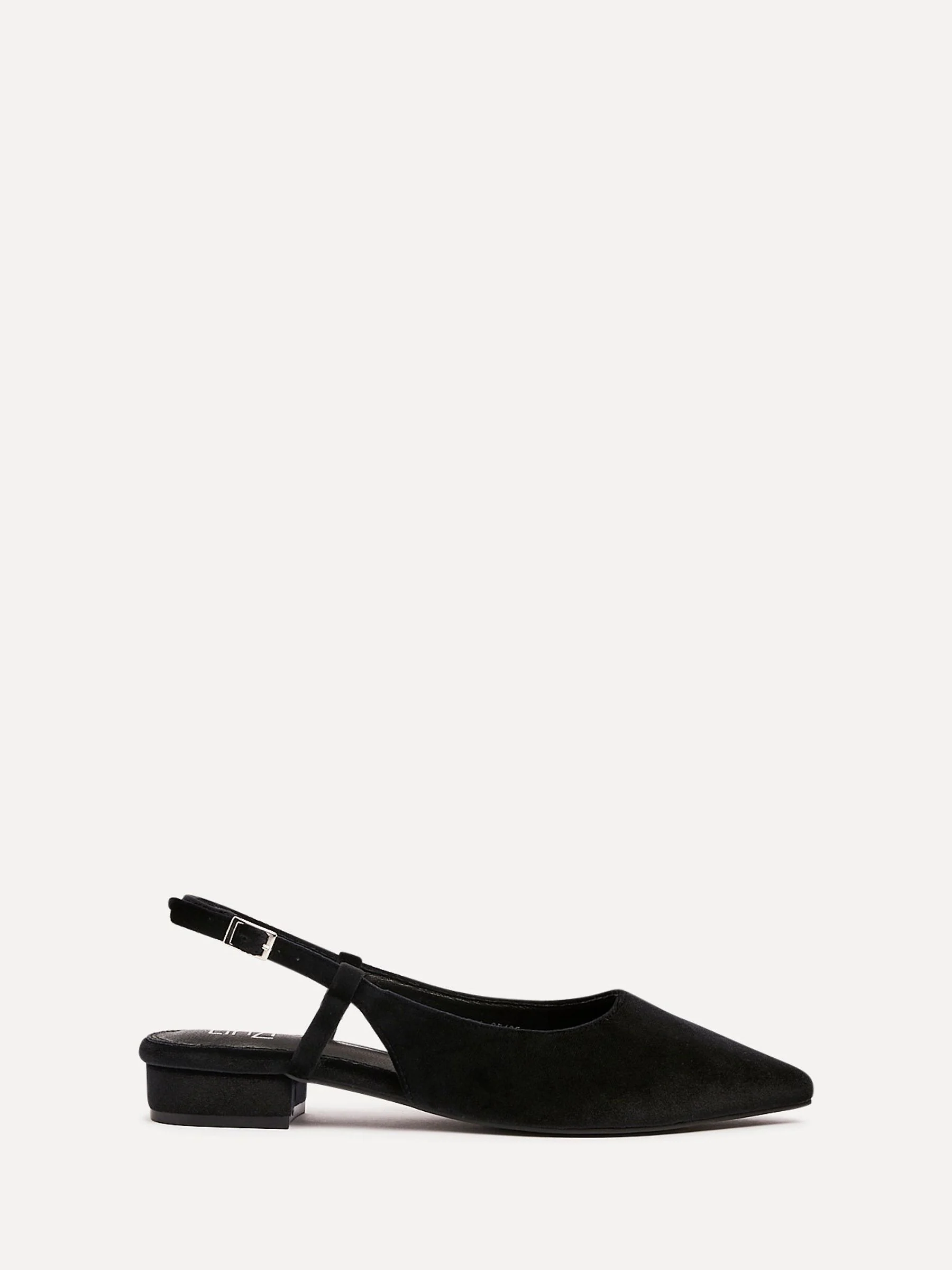 Zwart - Linzi Clasica Low Heeled Slingback Courts