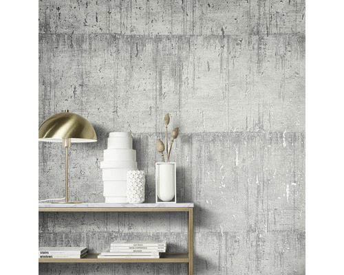 Vliesbehang 85752 Natural Opulence van Felix Diener, steenlook, grijszilver