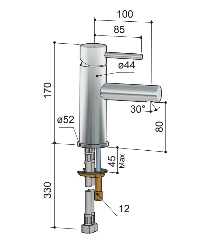 Hotbath Buddy Wastafelkraan Chroom B003